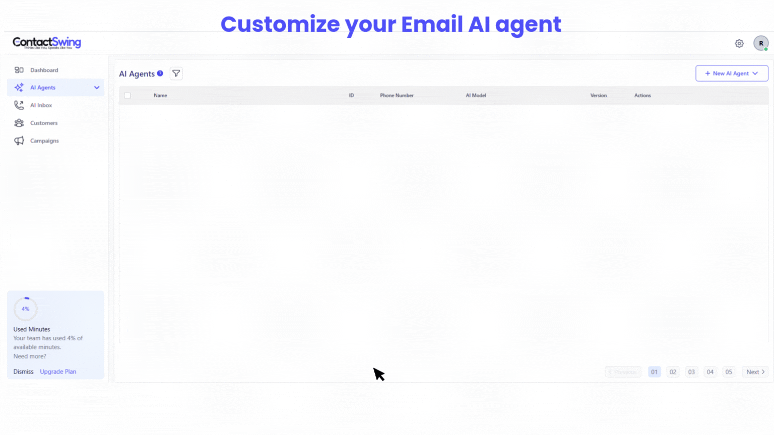 customise email agent